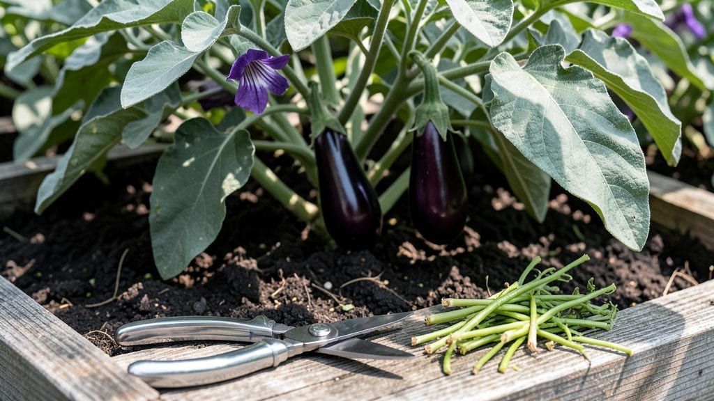 Pruning Aubergine Plants: Maximize Yield With Strategic Trimming Techniques